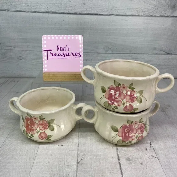 Gibson Dining Gibson Roseland Pink Rose Flower Stoneware Daul